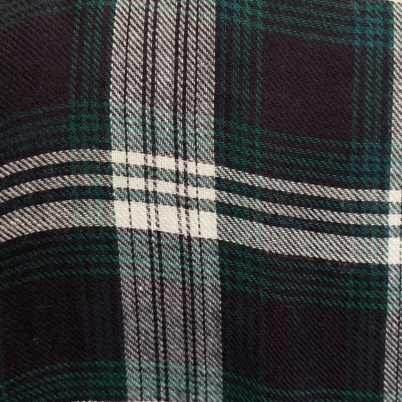 Charlotte Russe~Plaid Shirt~Size L~Navy, Green, Black and White - Picture 7 of 9
